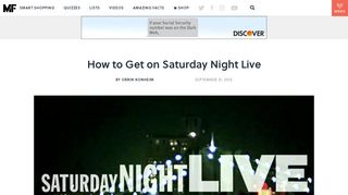 How to Get on Saturday Night Live | Mental Floss