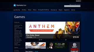 Games - PlayStation Store