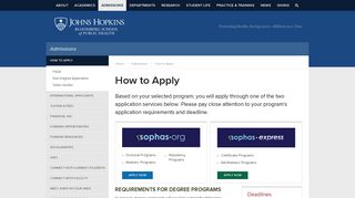 How to Apply - Johns Hopkins Bloomberg School of Public Health
