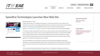 Speedline Technologies Launches New Web Site | ITW EAE