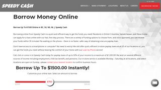 Payday Loans Online - Borrow Money Online | Speedy Cash Canada