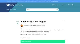 Solved: iPhone app - can't log in - The Spotify Community