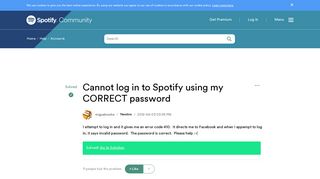 Solved: Cannot log in to Spotify using my CORRECT password - The ...
