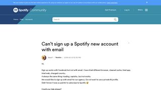 Can't sign up a Spotify new account with email - The Spotify Community