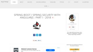 Spring-Boot / Spring Security with AngularJS : Part I - 2018