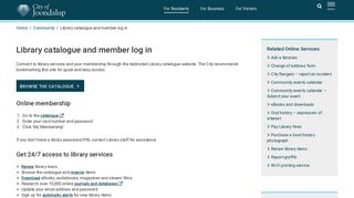 Library catalogue and member log in – City of Joondalup