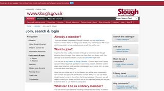 Join, search & login - Slough Borough Council