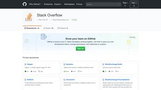Stack Overflow · GitHub