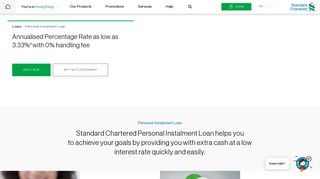 Personal Instalment Loan – Standard Chartered Hong Kong