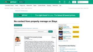 No contact from property manage on Stayz - Sydney Forum - TripAdvisor