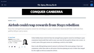 Airbnb could reap rewards from Stayz rebellion - Sydney Morning Herald