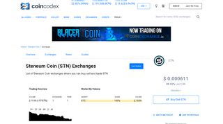 Steneum Coin (STN) Exchanges - Buy, Sell & Trade | CoinCodex