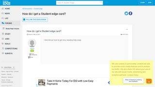 How do i get a Student edge card? · Student Edge Forums
