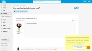 How can I get a student edge card? · Student Edge Forums