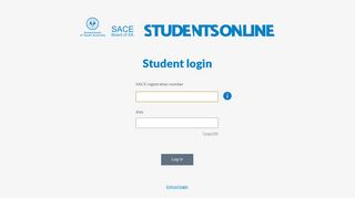 SACE Board of SA - Students Online - Student log in