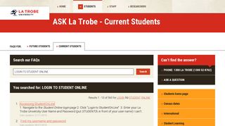 login to student online - FAQs for Current Students, La Trobe University