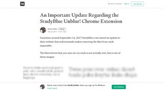 An Important Update Regarding the StudyBlue Unblur! Chrome ...