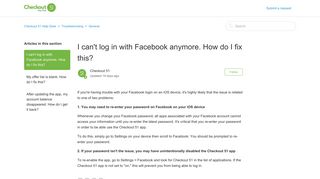 I can't log in with Facebook anymore. How do I fix this? – Checkout 51 ...