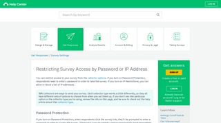 Restricting Survey Access by Password or IP Address - SurveyMonkey ...