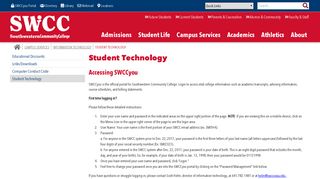 Student Technology - Southwestern Community College