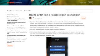 How to switch from a Facebook login to email login – Strava Support