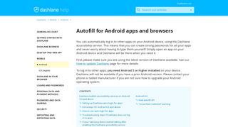 Autofill for Android apps and browsers – Dashlane