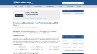 Synchrony Bank Raises High Yield Savings and CD Rates