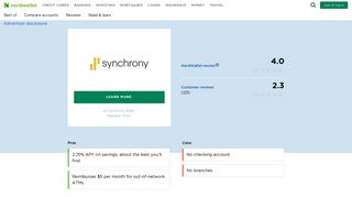 Synchrony Bank Reviews & Ratings - NerdWallet
