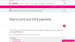 View or print your bill & payments | T-Mobile Support