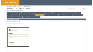 Login To Canvas? - How Do I . . .? - LibGuides at Taft College