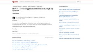 How to access Capgemini official mail through my mobile - Quora