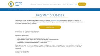 How to Register for Classes - Tallahassee Community College