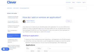How do I add or remove an application? – Help Center - Clever Support