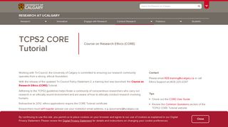 TCPS2 Core Tutorial | Research | University of Calgary