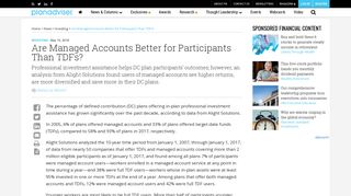 Are Managed Accounts Better for Participants Than TDFs ...