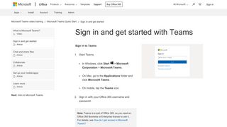 Sign in and get started with Teams - Office Support