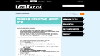 Technicolor/Cisco DPC3848 - Wireless Setup – TekSavvy Help Centre
