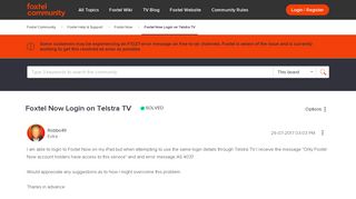 Solved: Foxtel Help & Support - Foxtel Now Login on Telstra TV ...