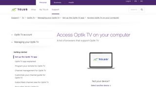 Access Optik TV on your computer | Support | TELUS.com