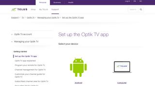 Set up the Optik TV app | Support | TELUS.com