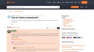 How do I delete a leaderboard? - Playfab Community