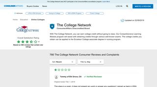 Top 765 Reviews and Complaints about The College Network