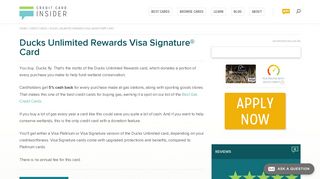 Ducks Unlimited Rewards Visa Signature® Card - Credit Card Insider