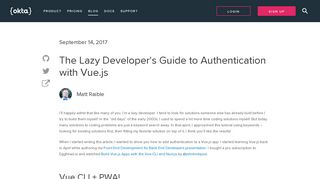 The Lazy Developer's Guide to Authentication with Vue.js | Okta ...