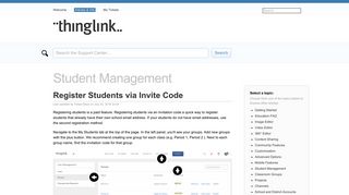 Register Students via Invite Code - Student Management - ThingLink