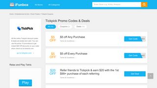 $20 Off Tickpick Coupon Codes, Promo Codes | Verified February 22 ...