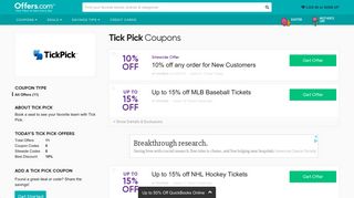 Tick Pick Coupons & Promo Codes 2019: $10 off