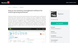 TidyStock: Inventory and Stock Management Software for Reckon One