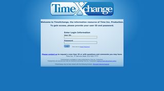 TimeXchange: Enter Login Information