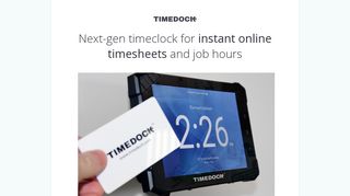 Next generation Time Clock for online TimeSheets - TimeDock